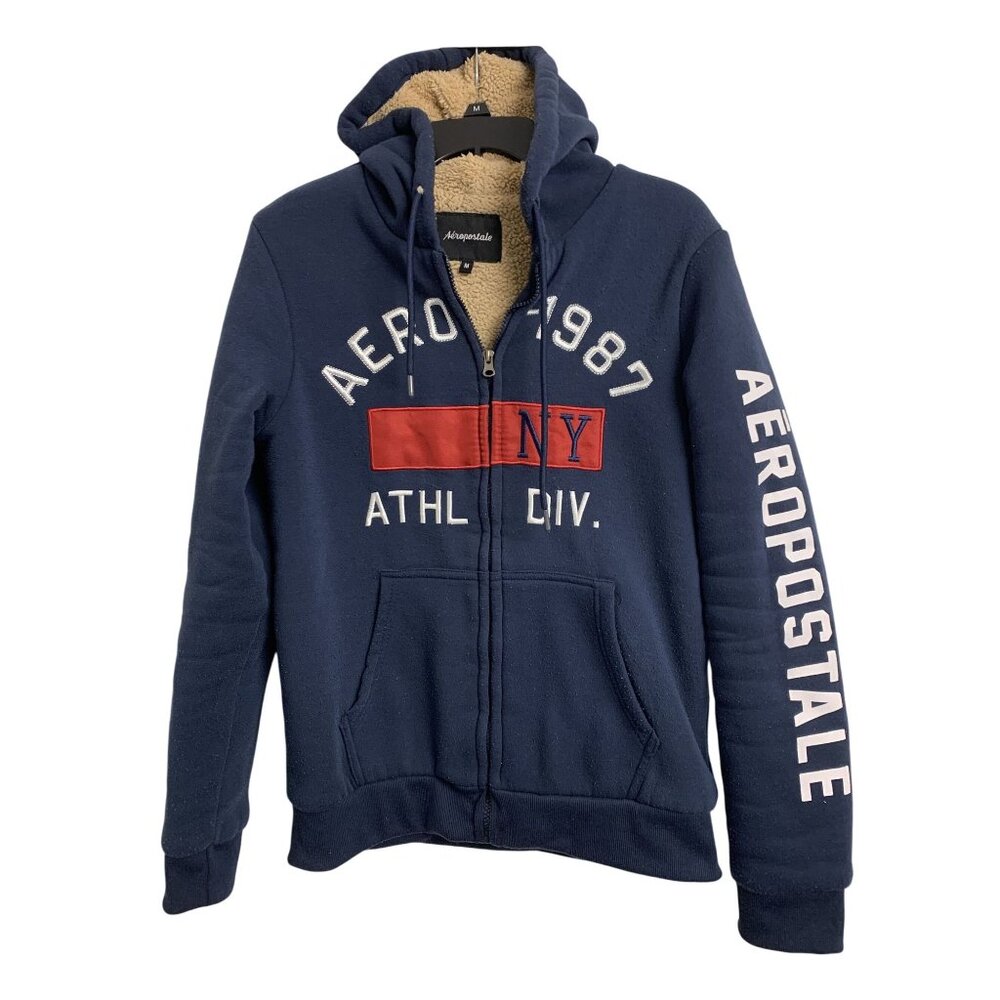 Aeropostale M Y2K‎ Fleece Embroidered Winter Hoodie Sweatshirt Classic